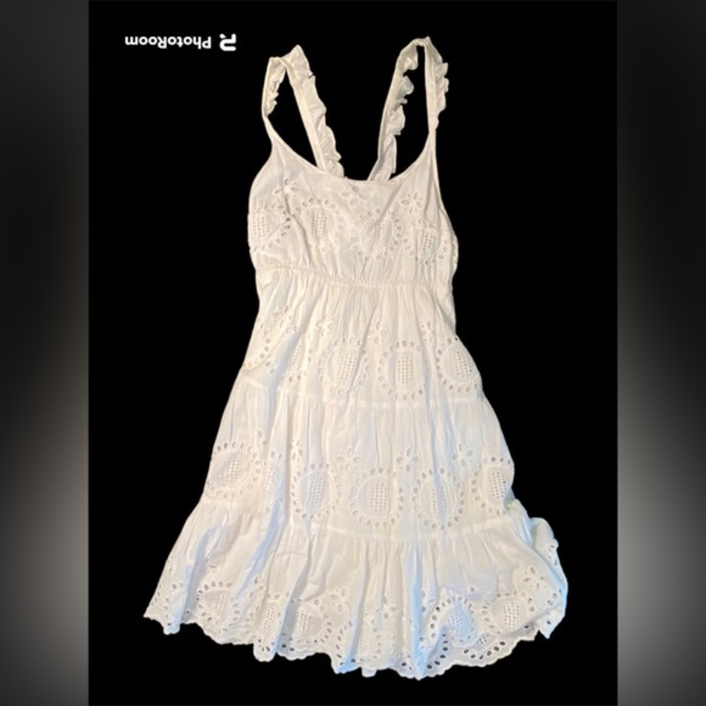 Aqua white eyelet sun dress. Size small